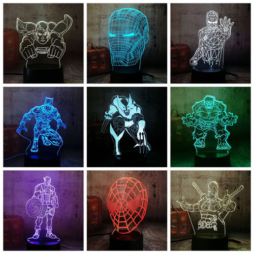 3D Marvel Heroes Night Light